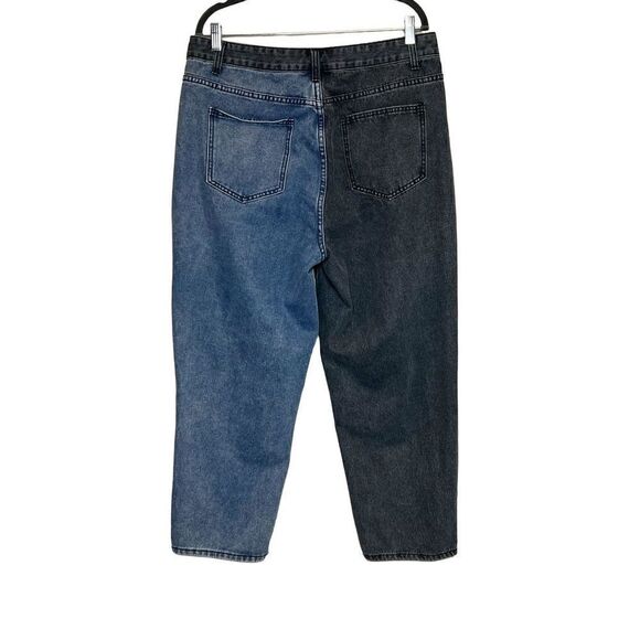 Shein curve spliced blue and black jeans size 1XL - Picture 5 of 14